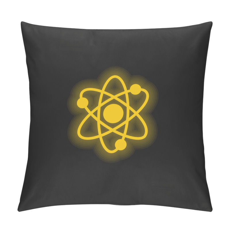 Personality  Atoms Yellow Glowing Neon Icon Pillow Covers