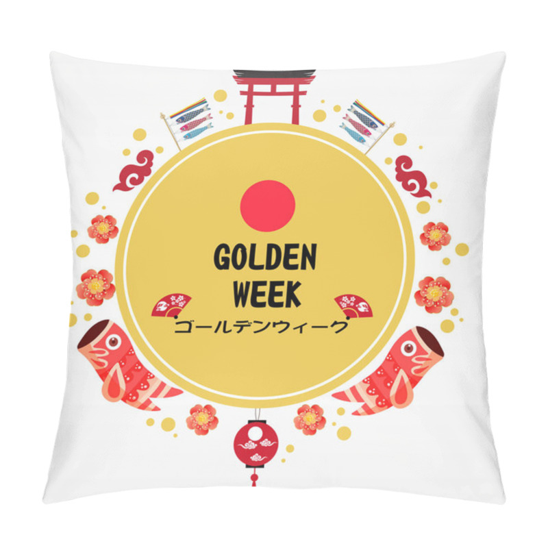 Personality  Golden Week Vector Illustration.  Also Known As Golden Week Which Is A Holiday Period In Japan From 29 April To 5 May Containing Multiple Public Holidays Pillow Covers