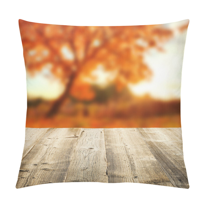 Personality  Autumn Background With Wooden Planks Pillow Covers