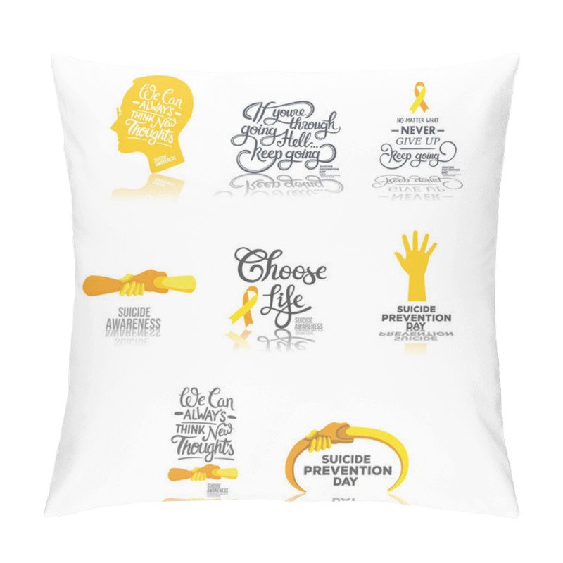 Personality  Templates Related To Prevention And Management Of Suicide And Depression Pillow Covers