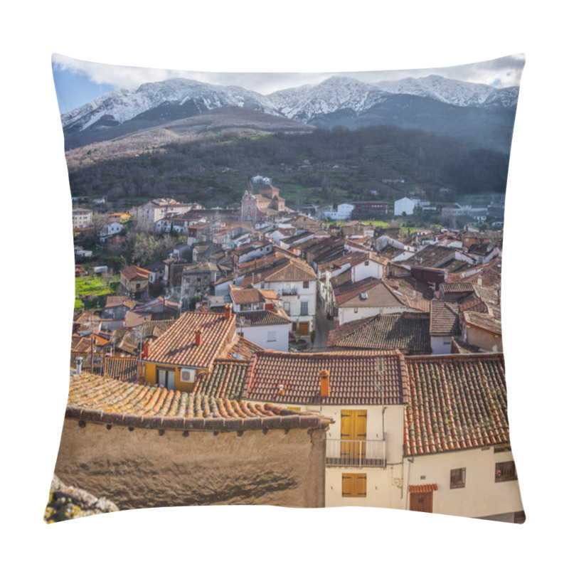 Personality  Viewpoint Of Santa Maria Church, Ambroz Valley Village. Caceres, Extremadura, Spain Pillow Covers