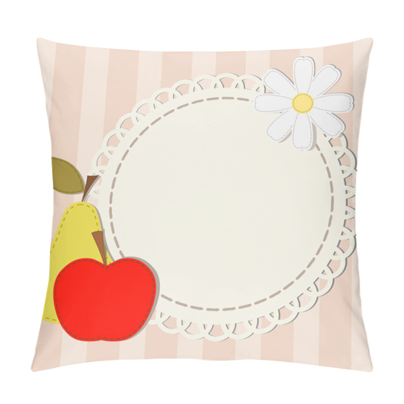 Personality  Vector Illustration And Silhouettes Lace Apple, Pear And Chamomi Pillow Covers