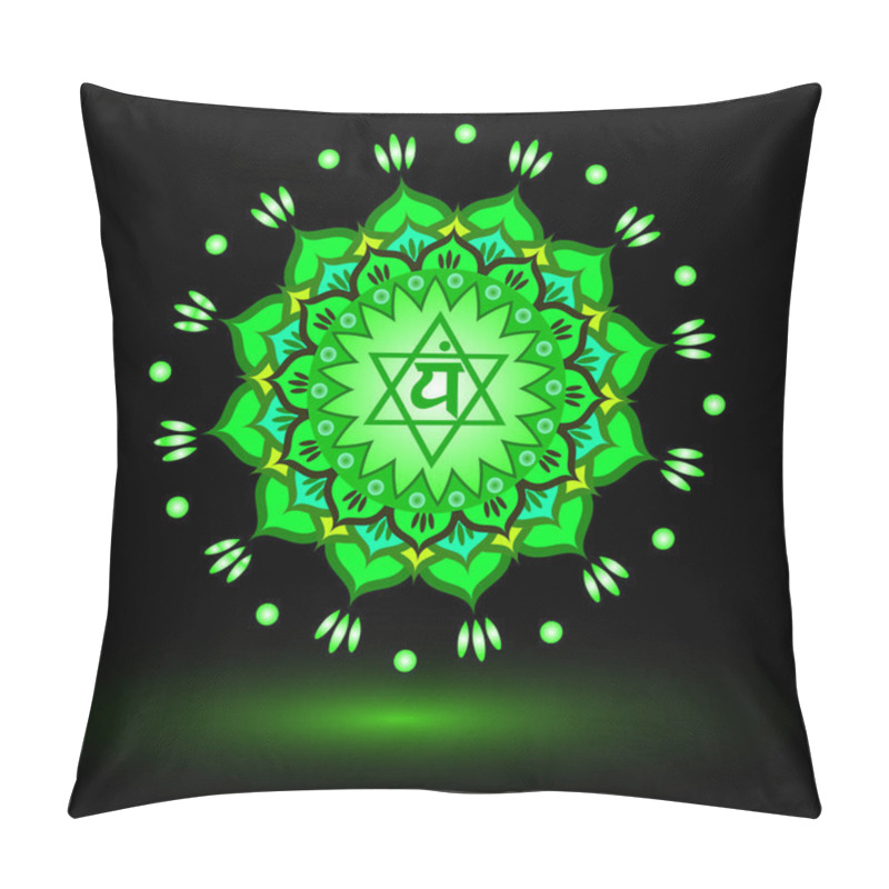 Personality  Circle Mandala Pattern. Anahata Chakra Vector Illustration. Pillow Covers