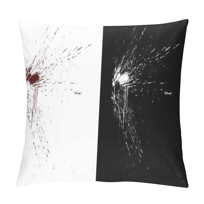 Personality  Computer Simulation Of Splashes And Blood Flows On A White Wall. Digital Illustration With Alpha Matte To Compose. 3d Rendering Pillow Covers