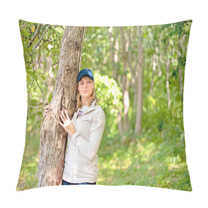 Personality  The Girl Walks, Resting In The Park Pillow Covers