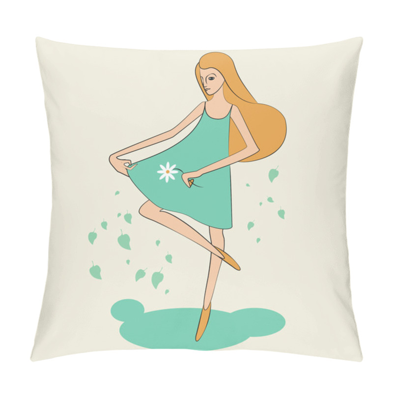 Personality  Summertime Girl. Vector Illustration. Pillow Covers