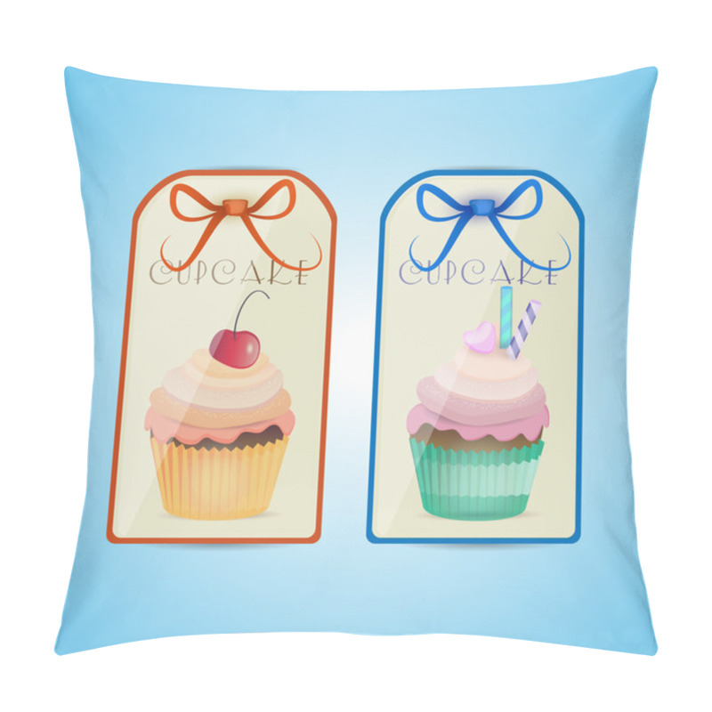 Personality  Cupcake Labels, Vector Design Pillow Covers