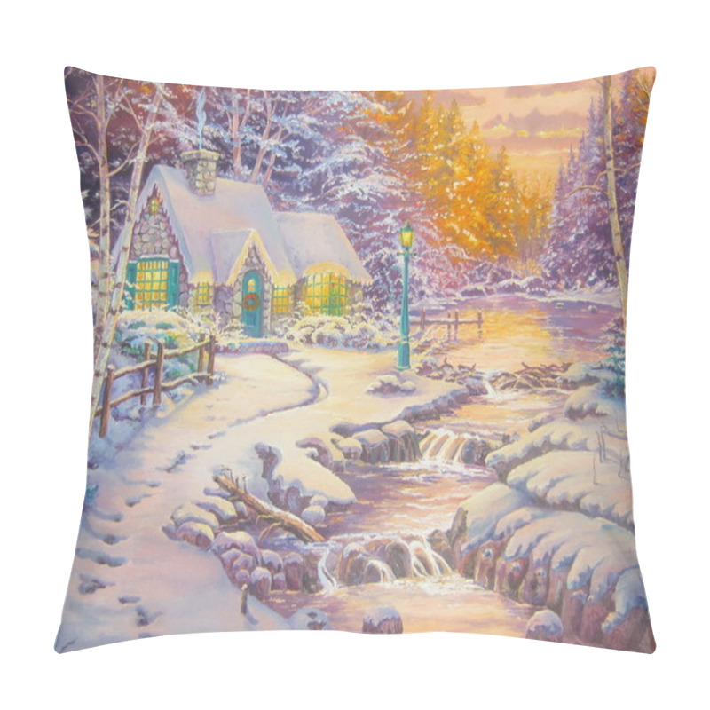 Personality  Original Oil Painting Christmas Pillow Covers