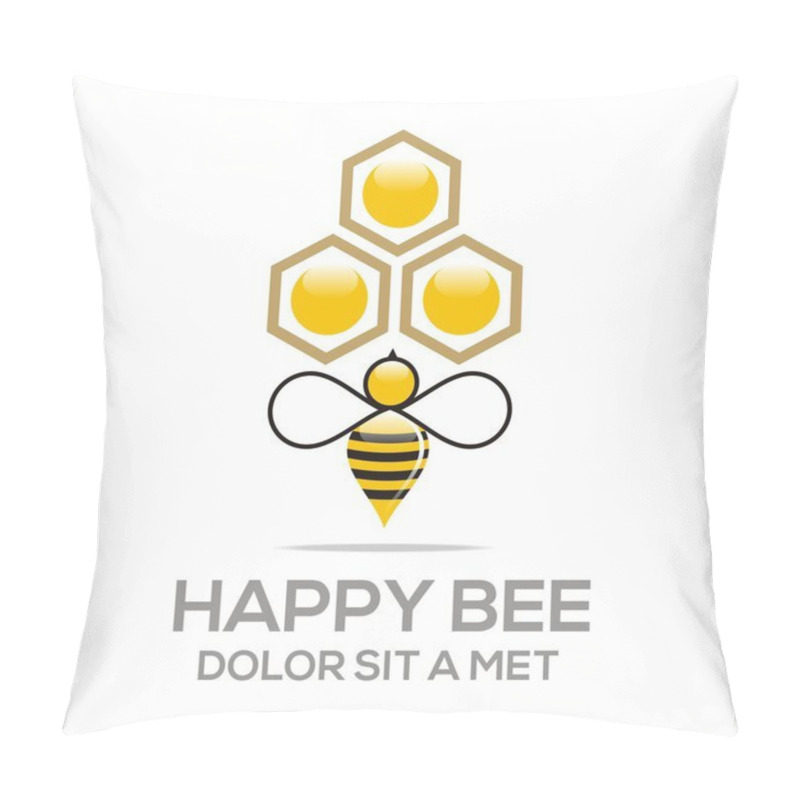 Personality  Logo Beehive Sweet Natural And Honeycomb Design Vector Pillow Covers