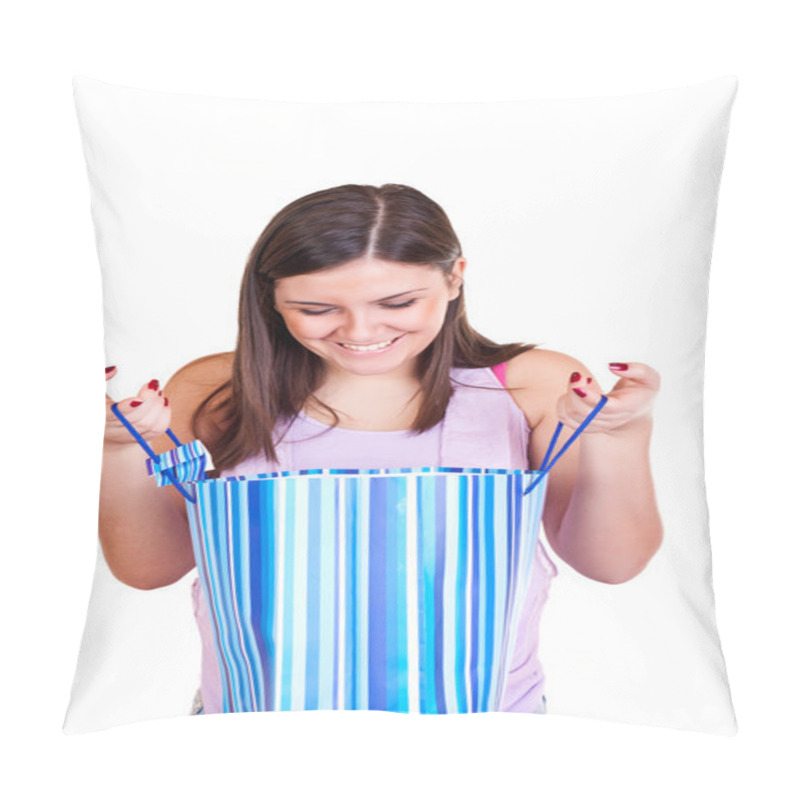 Personality  Looking Into Shopping Bag Pillow Covers