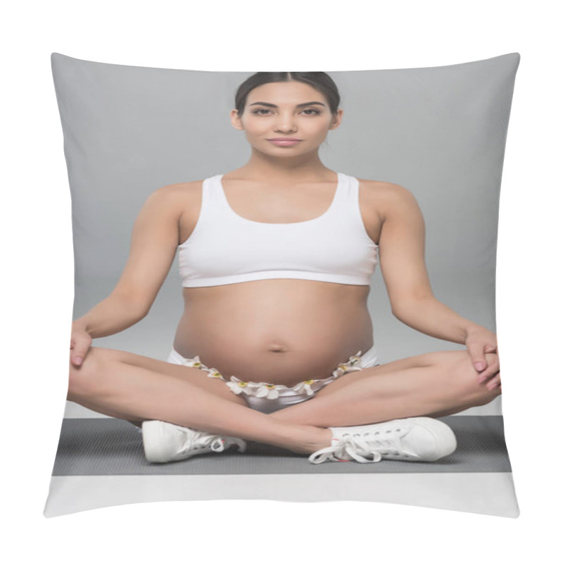 Personality  Pregnant Woman In Lotus Pose  Pillow Covers