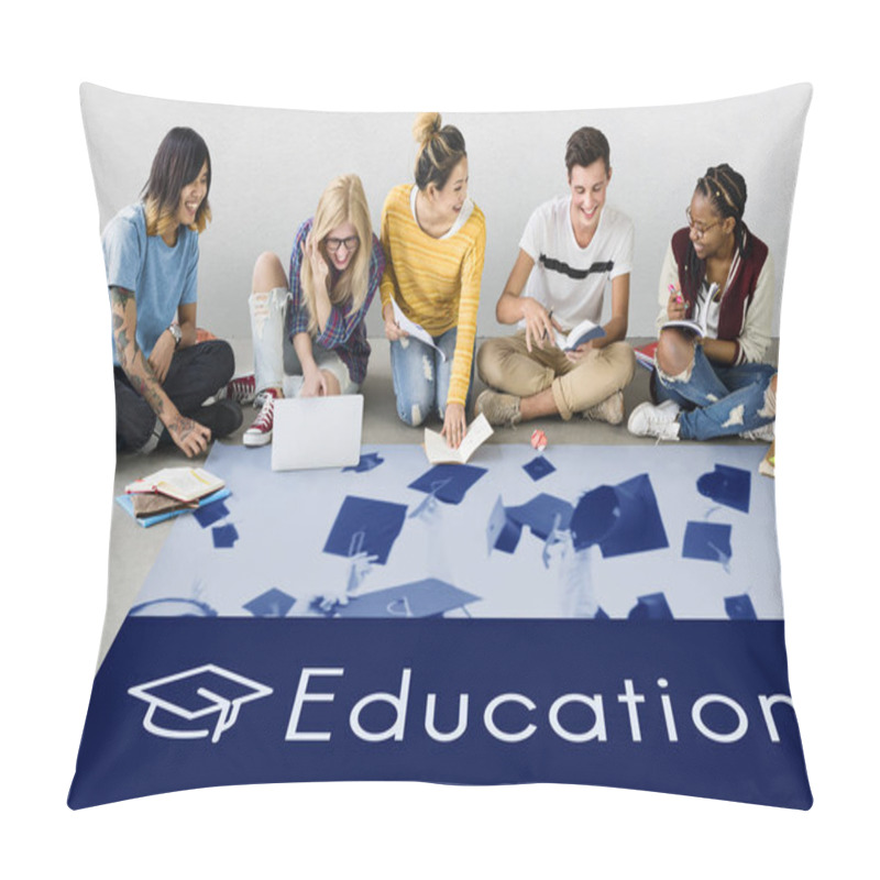 Personality  Students Studying Together Pillow Covers