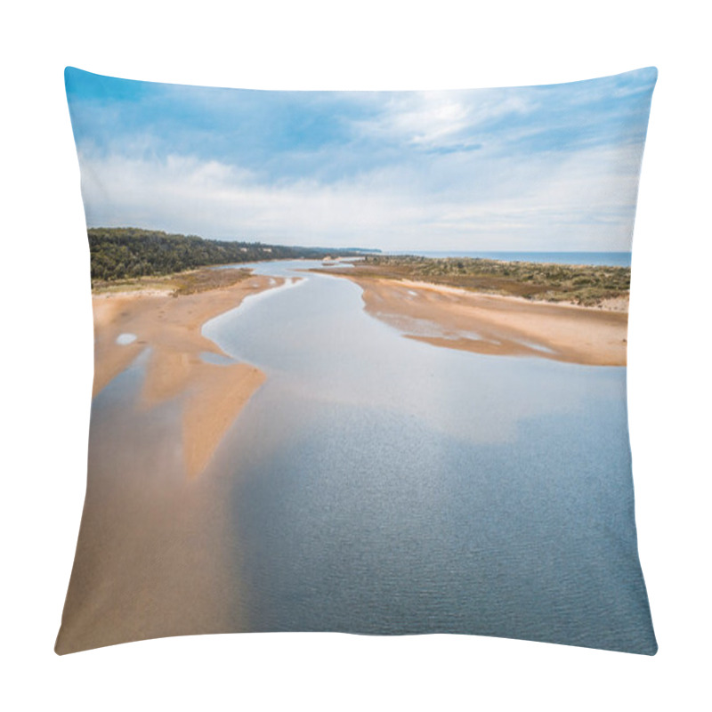 Personality  Aerial View Of Snowy River Estuary In Marlo, Victoria, Australia Pillow Covers