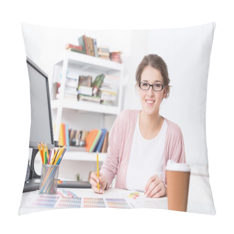 Personality  Artist Drawing Something On Graphic Tablet  Pillow Covers