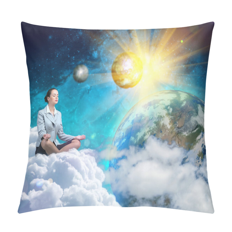 Personality  Businesswoman Meditating Pillow Covers