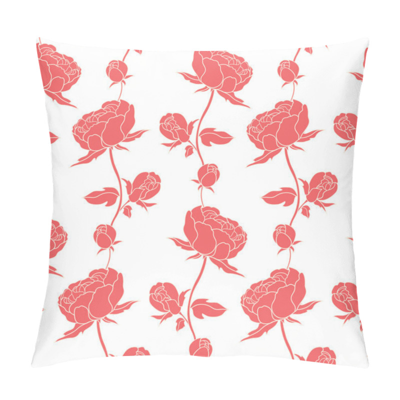 Personality  Seamless Floral Pattern With Peonies Pillow Covers