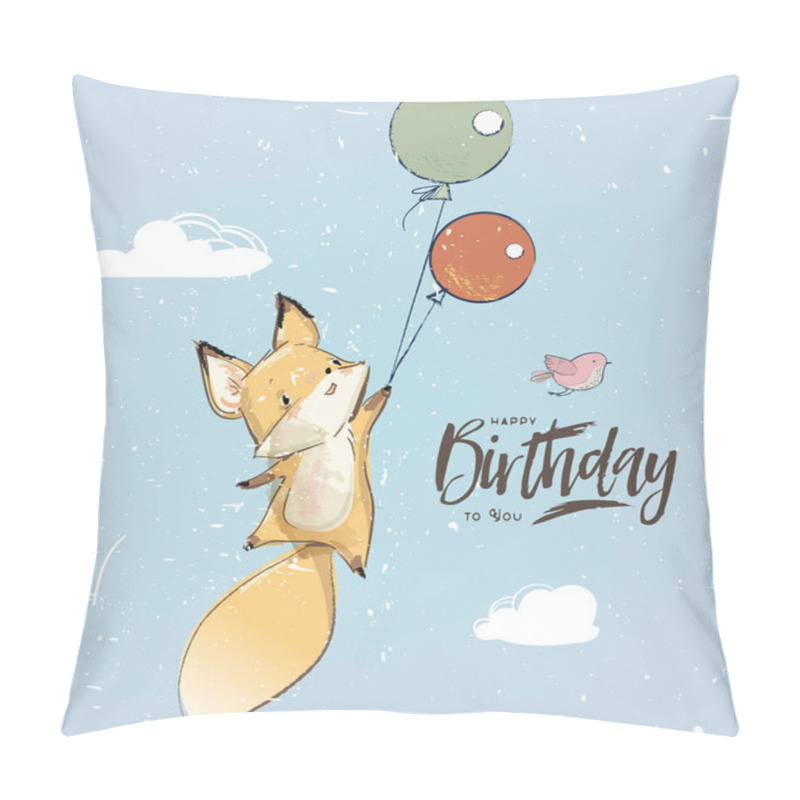 Personality  Little Fox With Balloon Pillow Covers