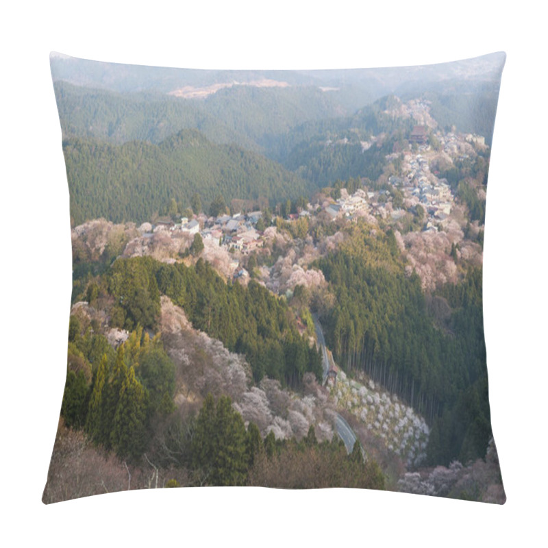 Personality  Yoshinoyama Sakura Cherry Blossom. Mount Yoshino  In Nara Prefecture, Japan's Most Famous Cherry Blossom Viewing Spot Pillow Covers