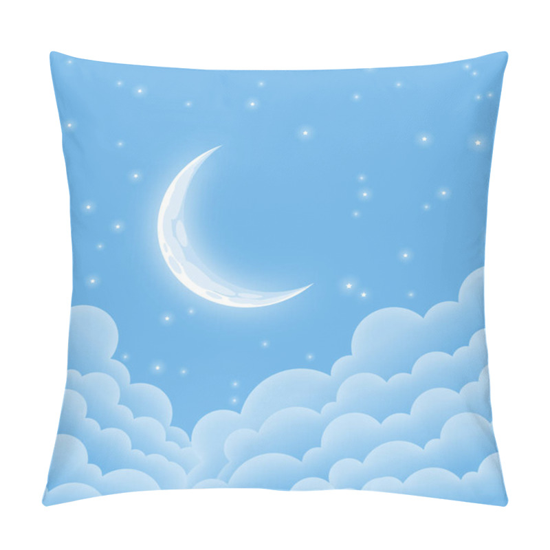 Personality  Soft Blue Starry Moonlit Night Pillow Covers