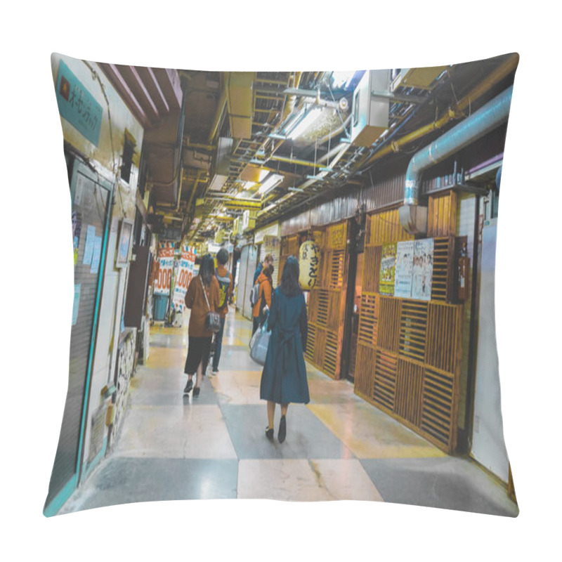 Personality  Tokyo Japan The Asakusa Underground Shopping Center Nov 30 2023 Pillow Covers