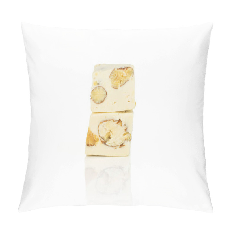 Personality  White Nougat Candy Isolated On White Pillow Covers