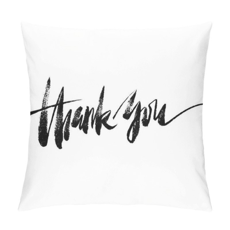 Personality  Thank You Hand Drawn Lettering. Modern Brush Calligraphy. Pillow Covers