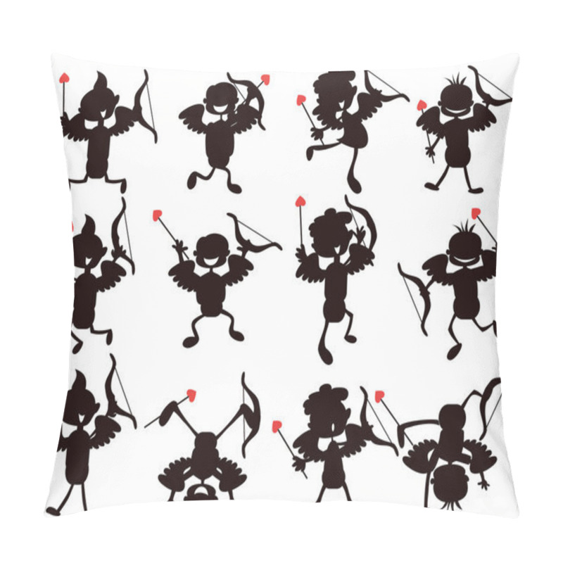 Personality  Cute Cartoon Style Of Cupid Silhouettes Pillow Covers