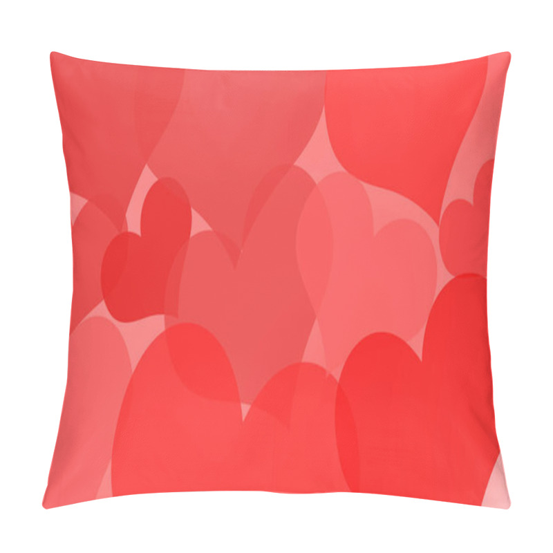 Personality  Valentine's Day Background With Red Hearts. Pillow Covers