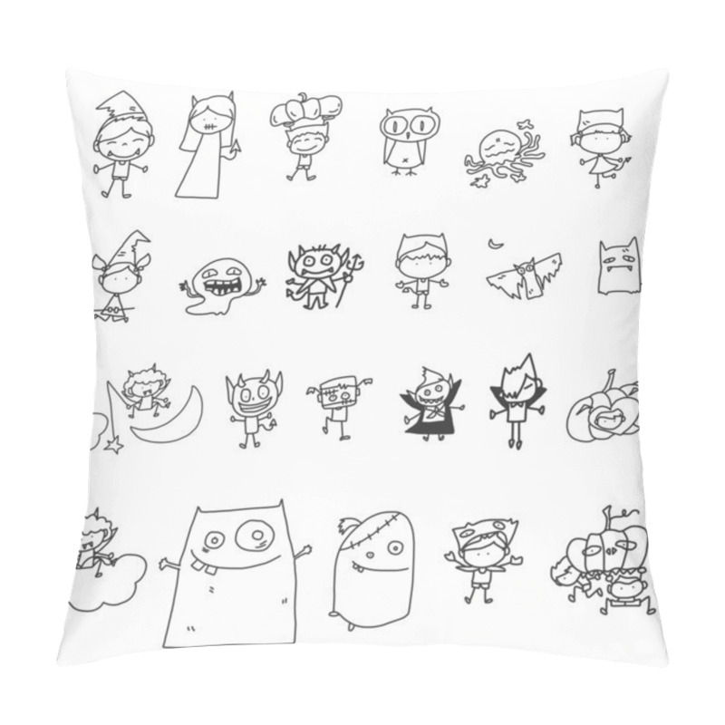 Personality  Sketch Halloween Cartoon Pillow Covers