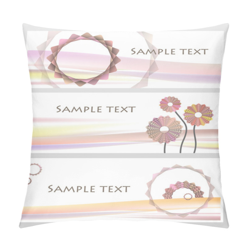 Personality  Geometric Pink And Red Pastel Flowers Business Card Set Pillow Covers