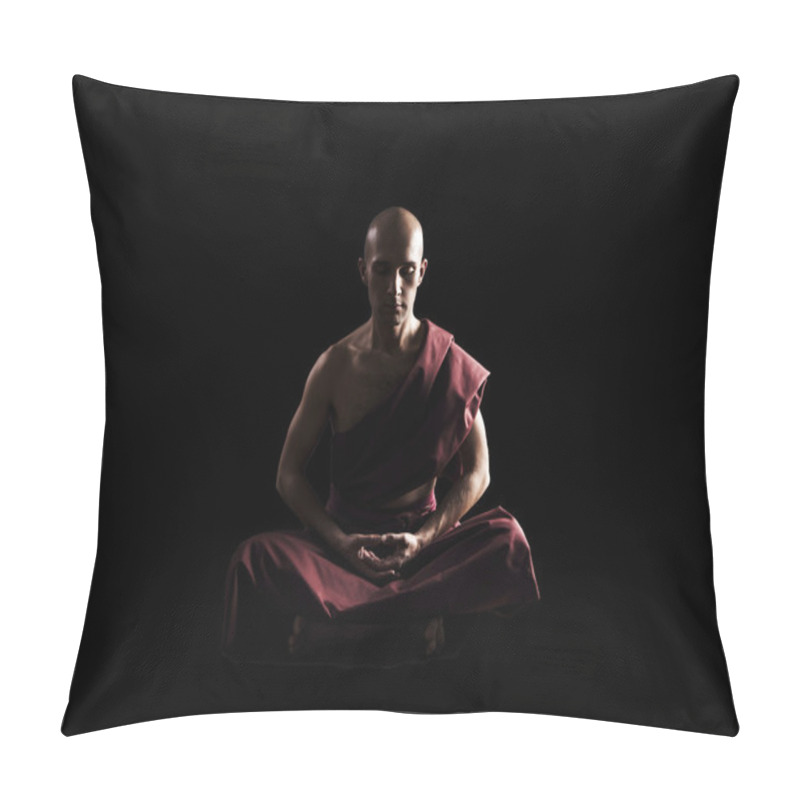 Personality  Buddhist Monk In Meditation Pose Pillow Covers