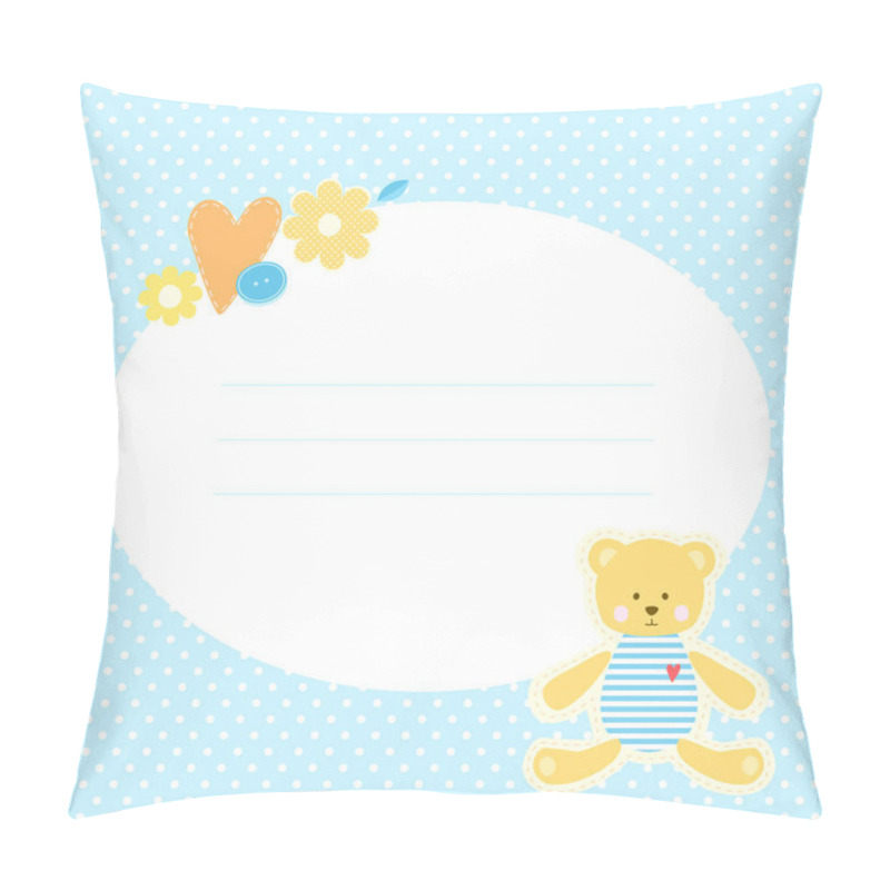 Personality  Cute Greeting Card With Teddy Bear Pillow Covers