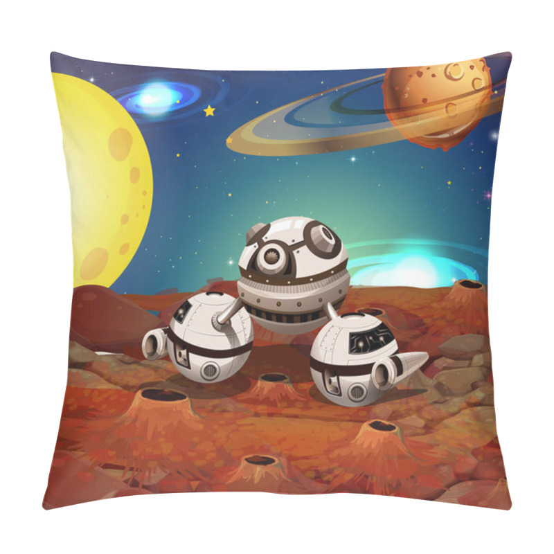 Personality  Spaceship On The Moon Pillow Covers