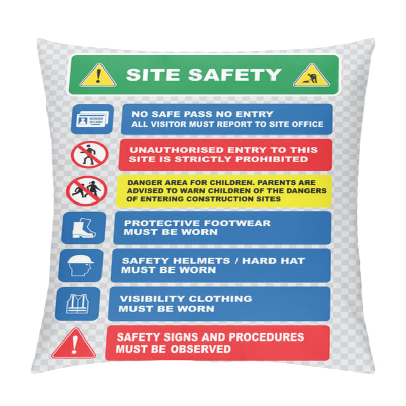 Personality  Industrial, Construction  Site Safety Signs Pillow Covers