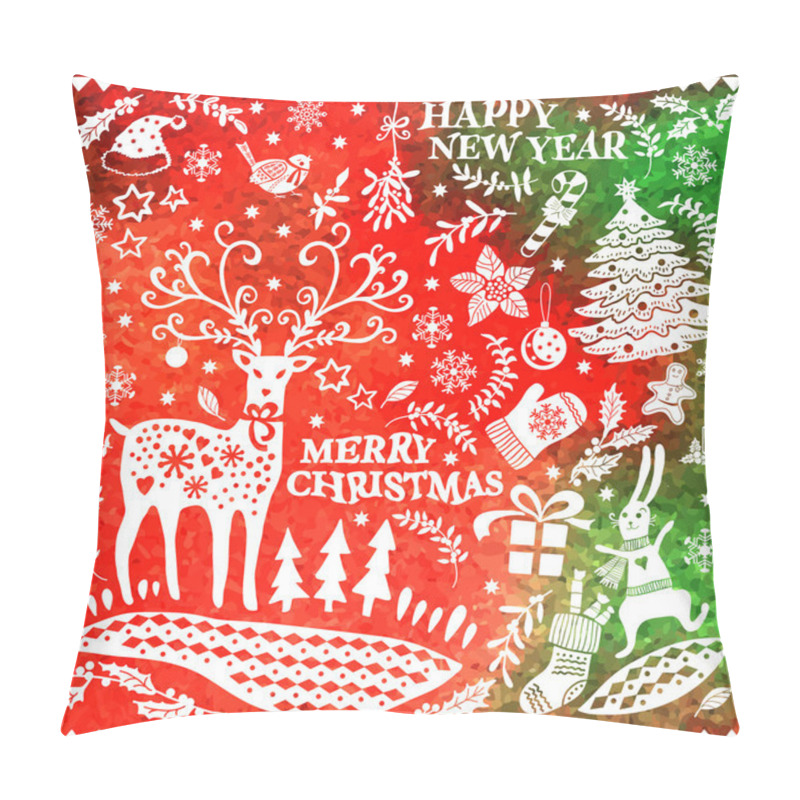 Personality  Christmas Doodle Set Pillow Covers