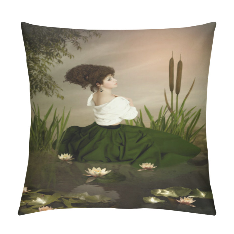 Personality  Girl And Lilies Pillow Covers