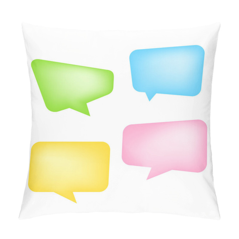 Personality  Colorful Speech Bubble Square Shape Isolated On White, Balloon For Message Talk Chat Concept, Template Speech Bubble Cute, Speech Dialog Frame For Message Talk For Copy Space Text Pillow Covers