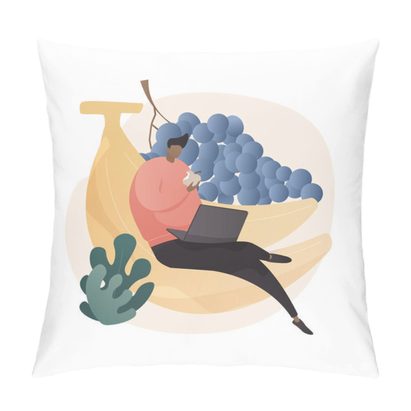 Personality  Raw Veganism Abstract Concept Vector Illustration. Pillow Covers