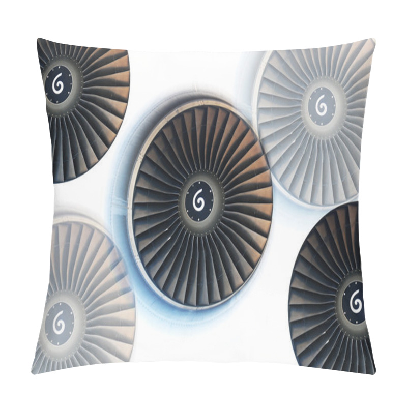 Personality  Turbine On White Background With Spin Direction Symbol Pillow Covers