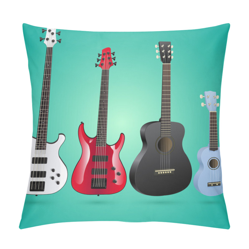 Personality  Set Of Vector Guitars Pillow Covers