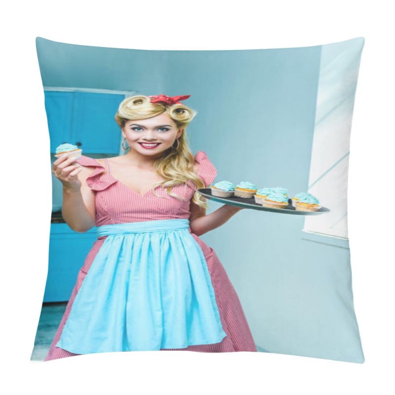 Personality  Pin Up Housewife With Cupcakes Pillow Covers