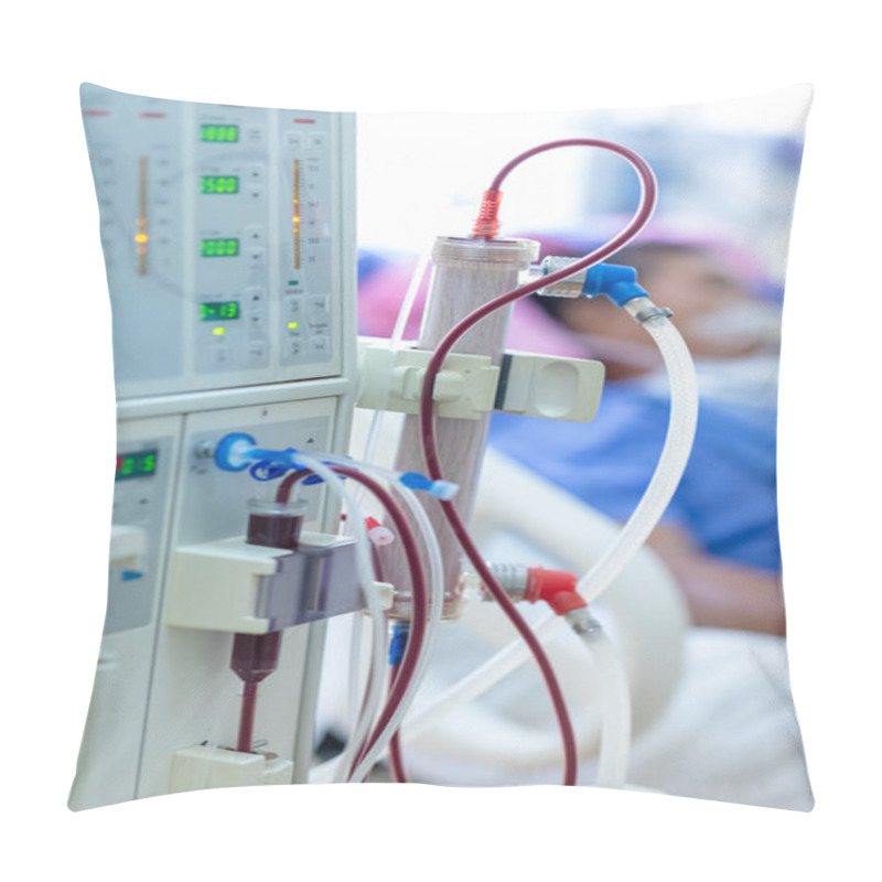 Personality  Dialysis Machine Is Working. Acting As A Substitute For The Kidneys To Drive Waste From The Body. Pillow Covers