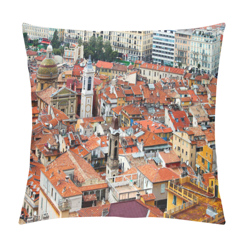 Personality  Old Town Houses In Nice, France, From Above Pillow Covers