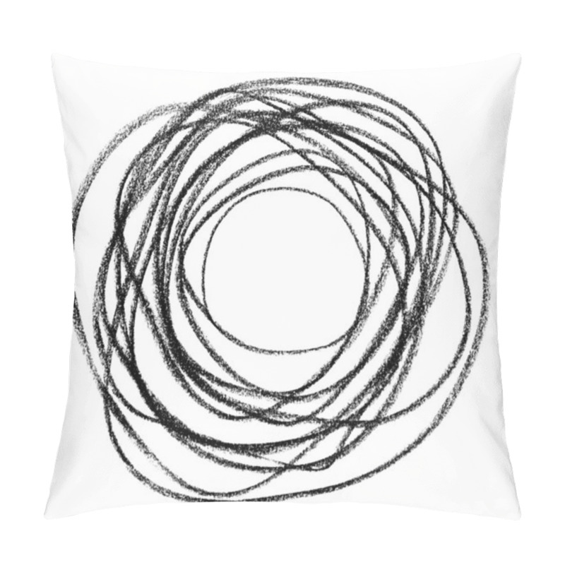 Personality  Black Doodle Circular Shape Pillow Covers