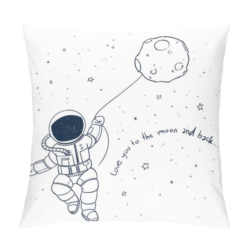 Personality  Vector Astronaut Doodle Pillow Covers