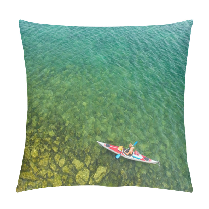 Personality  The Person In A Sea Kayak Pillow Covers