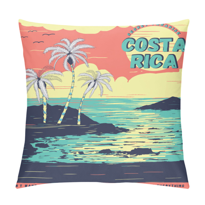 Personality  Illustration Sketch Costa Rica Tropical Graphic For Tee Print Pillow Covers