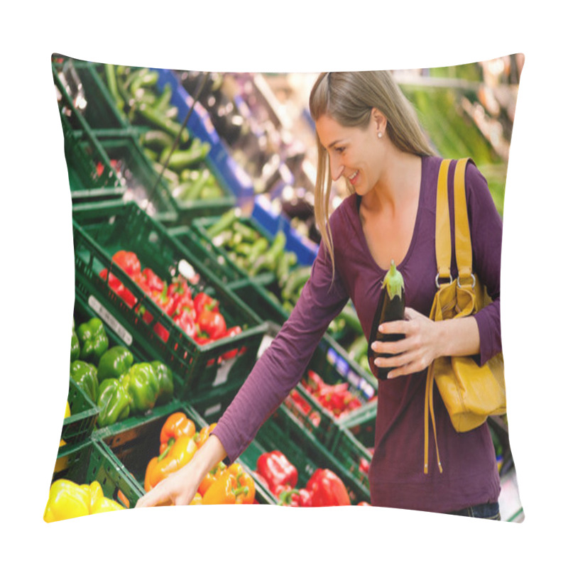 Personality  Woman In A Supermarket At The Pillow Covers