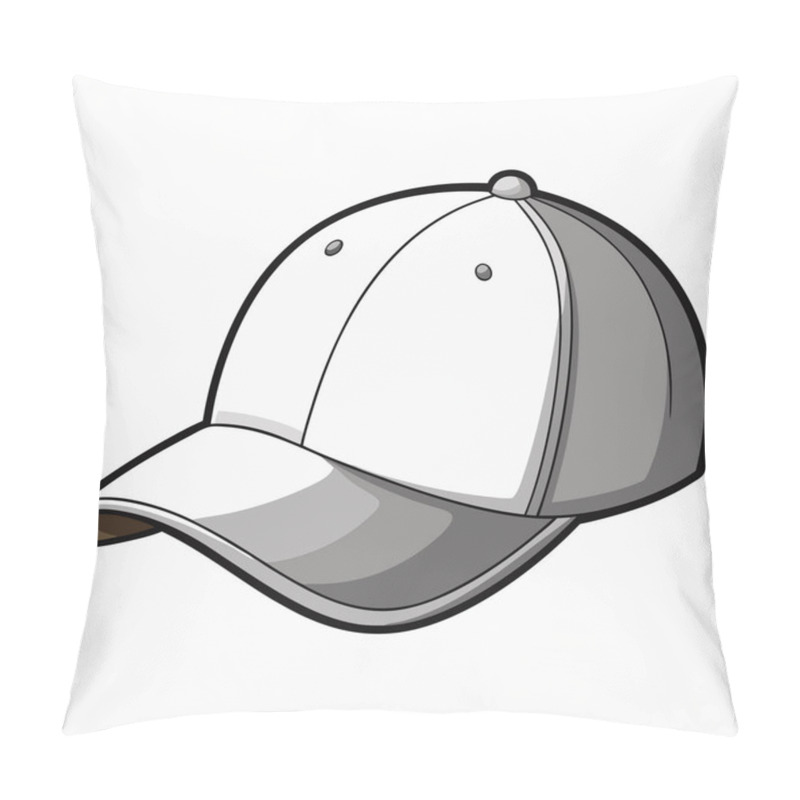 Personality  Isolated White Blank Baseball Cap Vector Mockup Template - 3D Realistic Headwear On White Background Pillow Covers