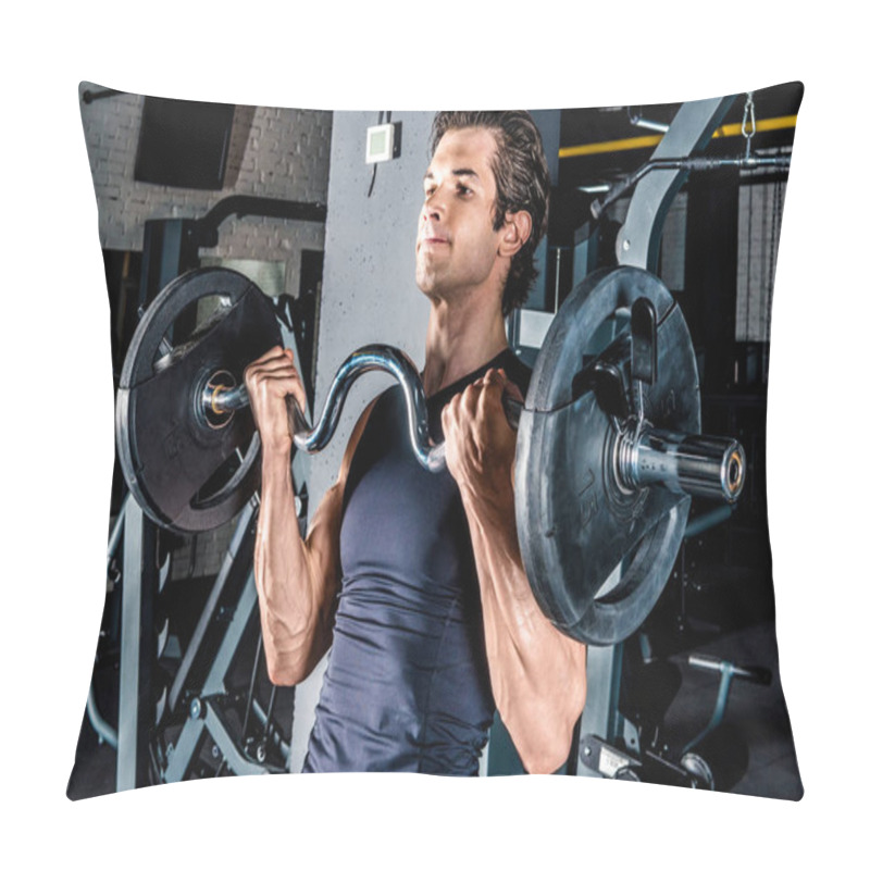 Personality  Man Exercising In Gym  Pillow Covers